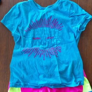 Sz M girls Nike tshirt "undefeated at Awesome"